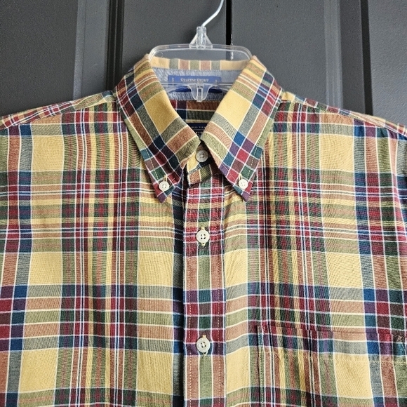 Pendleton Seaside Shirt Mens Plaid Yellow SS Button Down Casual Sz Small - Picture 4 of 9